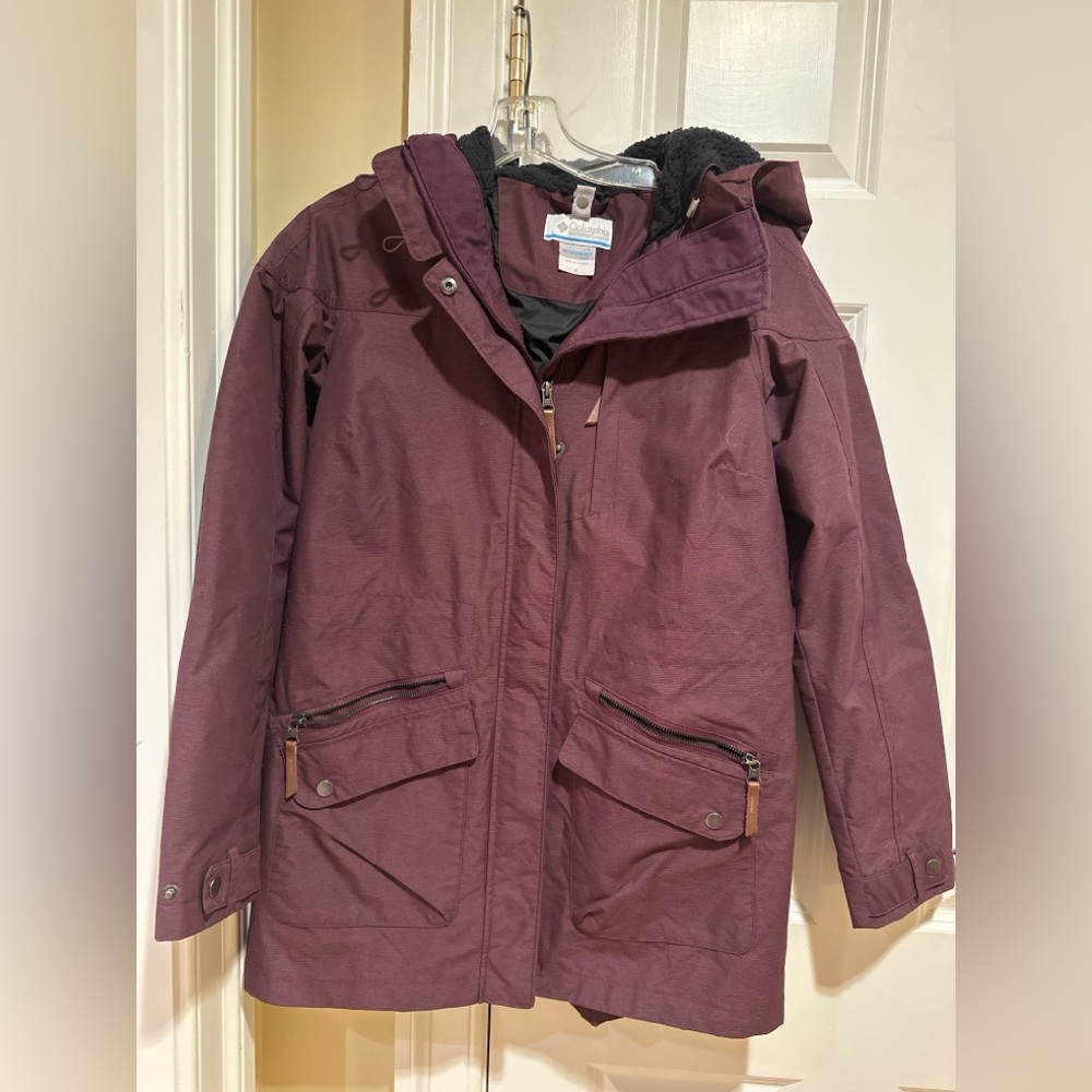 Columbia Heavenly Long Interchange Parka Women’s Medium Burgundy 3-in-1